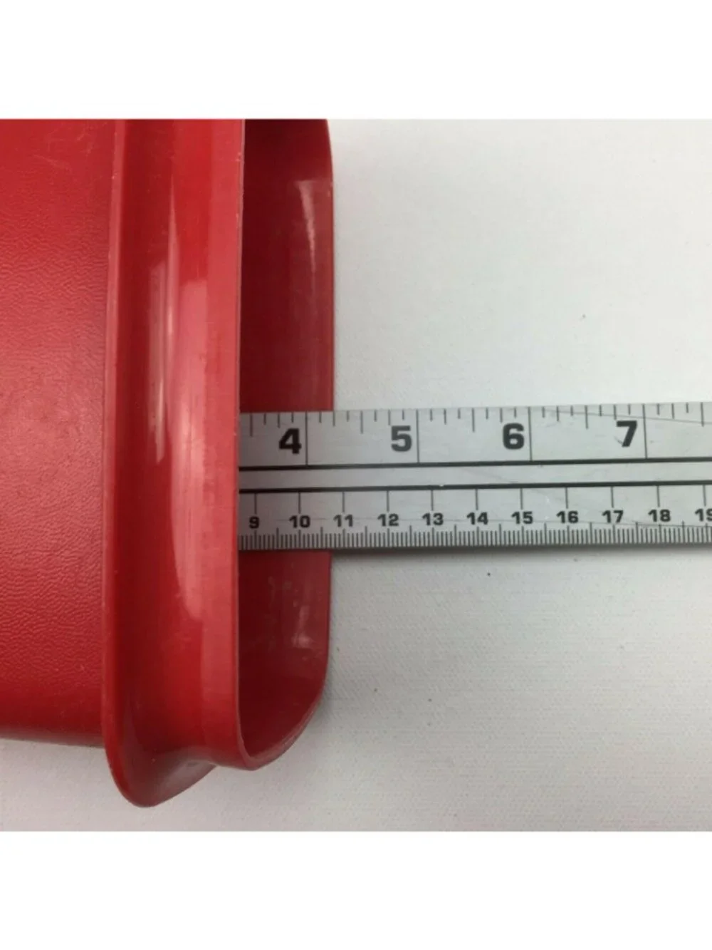 Vintage Tupperware Shelf Saver Red Container Sheer Clear Lid 1243-2 Modular